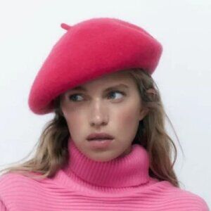 Pink French beret (Bought in France!) 100% wool, great quality (authentic!)